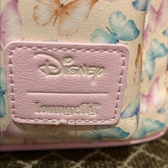 Disney Loungefly Butterfly Backpack with iridescent Pink Accents - Picture 2 of 8